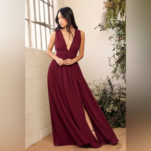 Lulus Dresses & Skirts - Lulus Small Heavenly Hues Burgundy Maxi Dress